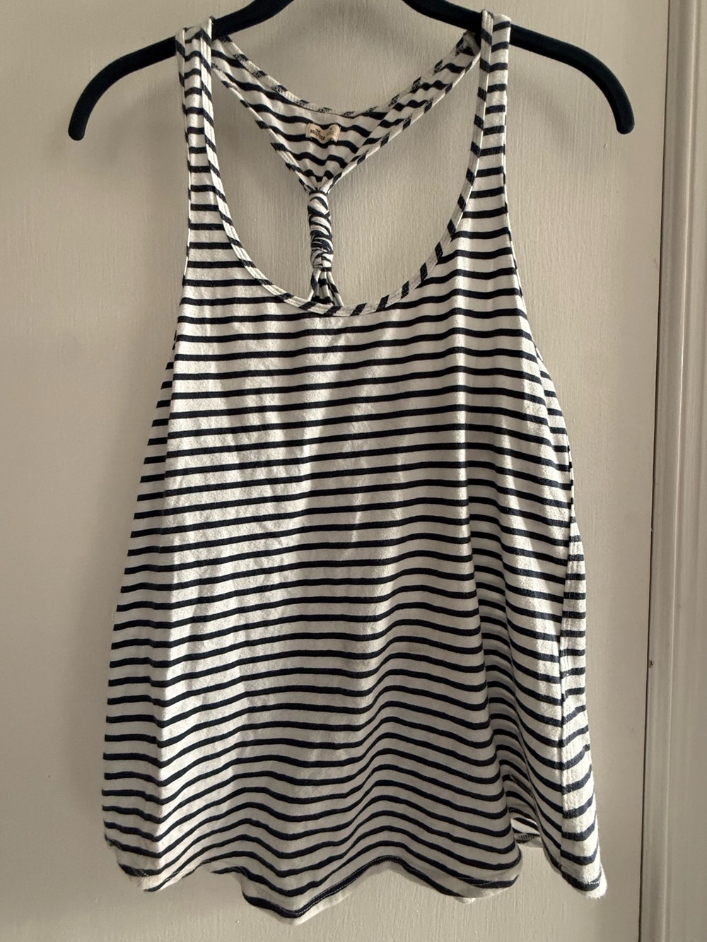 Hollister Black & White Striped Knot-Back Tank Size M